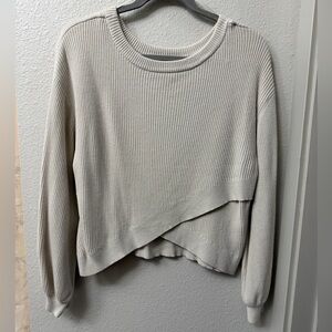lululemon athletica Cream Ribbed Reversible Sweater Size 12